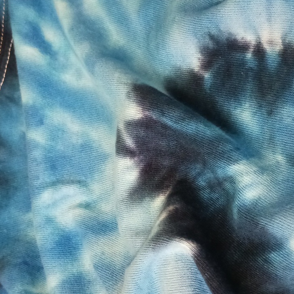 Gildan Tie Dye Long Sleeve T-Shirt Blue Size S - Picture 14 of 14